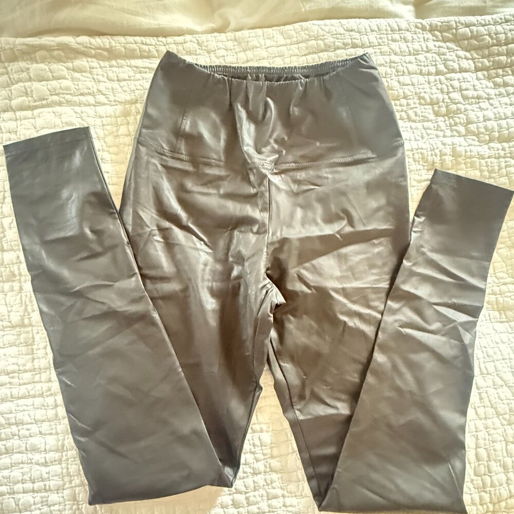 The Reset R Label Vegan Leather leggings NWOT Chocolate Brown